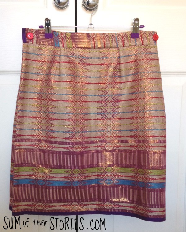 Front of sarong wrap skirt