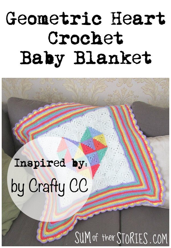 geometric heart crocheted baby blanket