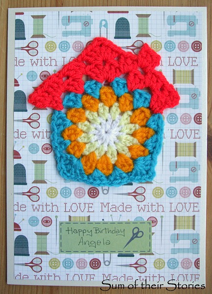 Crochet house card
