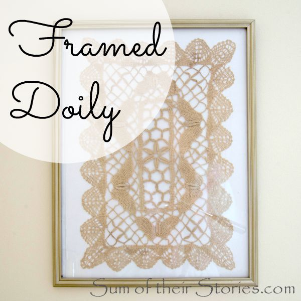 Framed lace doily