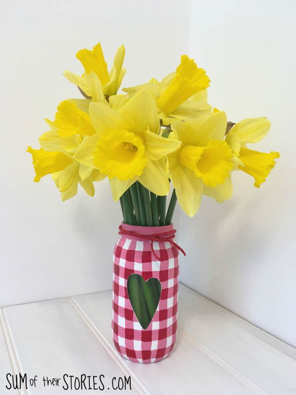 Gingham vase glass jar recycle