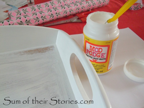 attach paper with mod podge