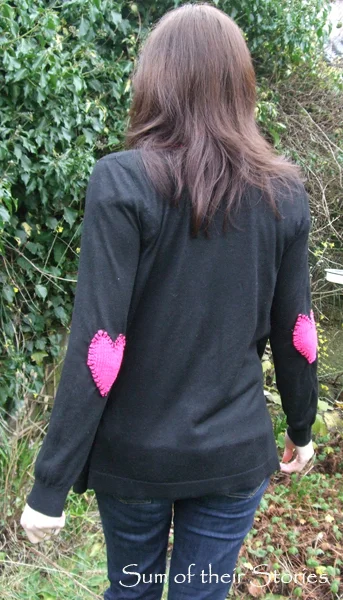 Patch Sweatshirt Heart On Elbow Sweater Jumper With Heart Elbow