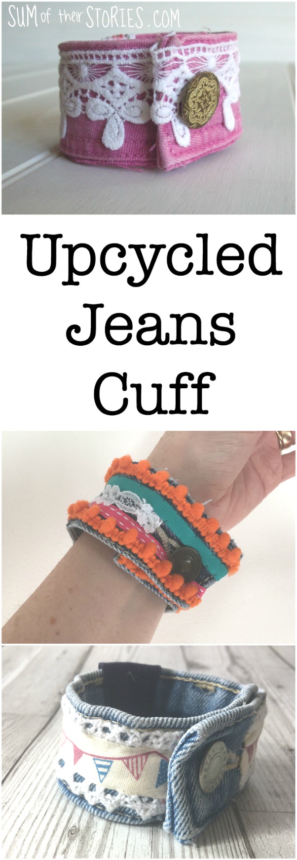 upcycled jeans cuff bracelet tutorial