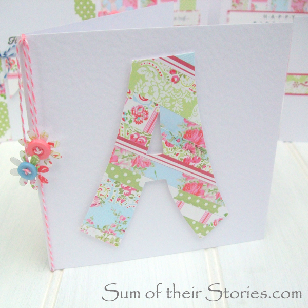 Floral initial birthday card