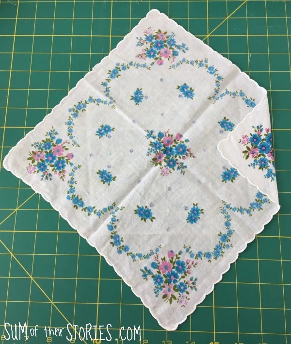 vintage handkerchief jewellery pouch
