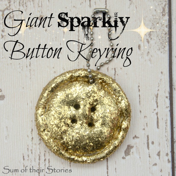 Giant Sparkly Button Keyring