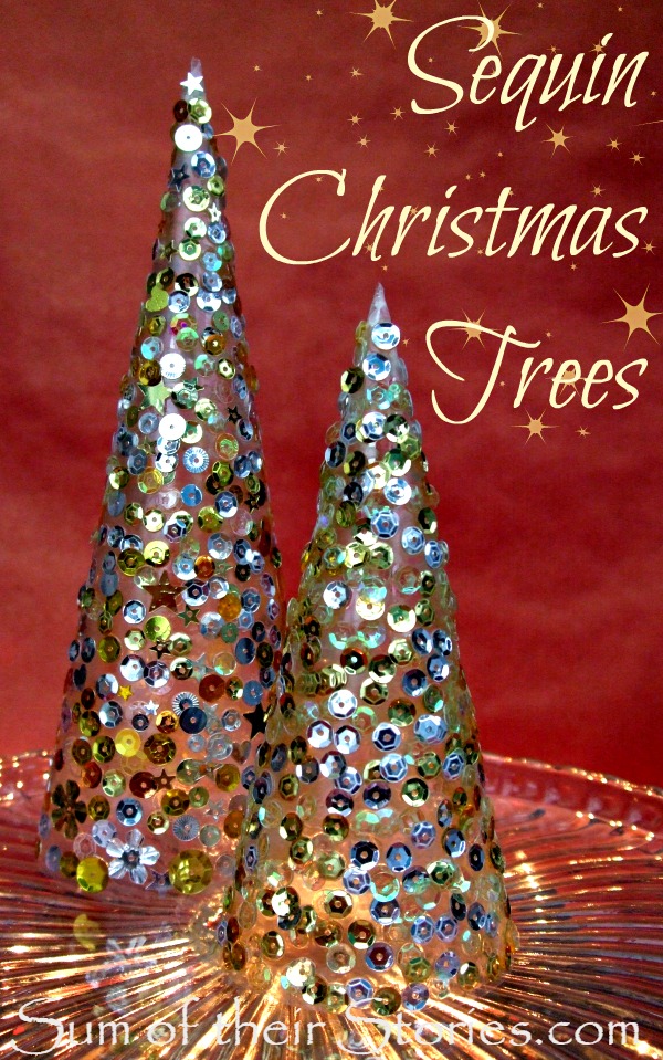 make your own sequin christmas trees