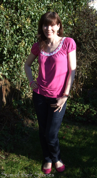 Pink t shirt lace makeover