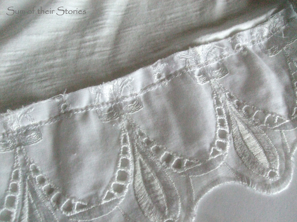 Adding lace to a hem - wrong side