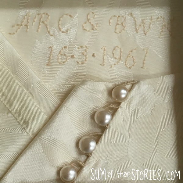 memory picture from wedding dress