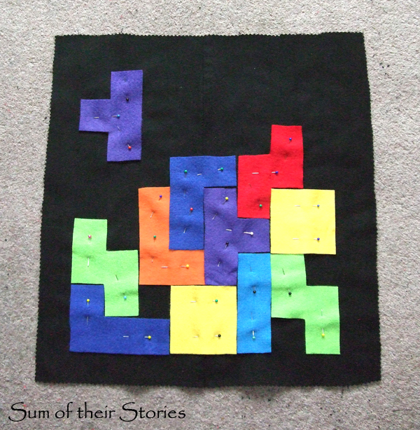 preparing a tetris tote bag