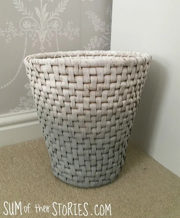 Ombre paint effect waste basket