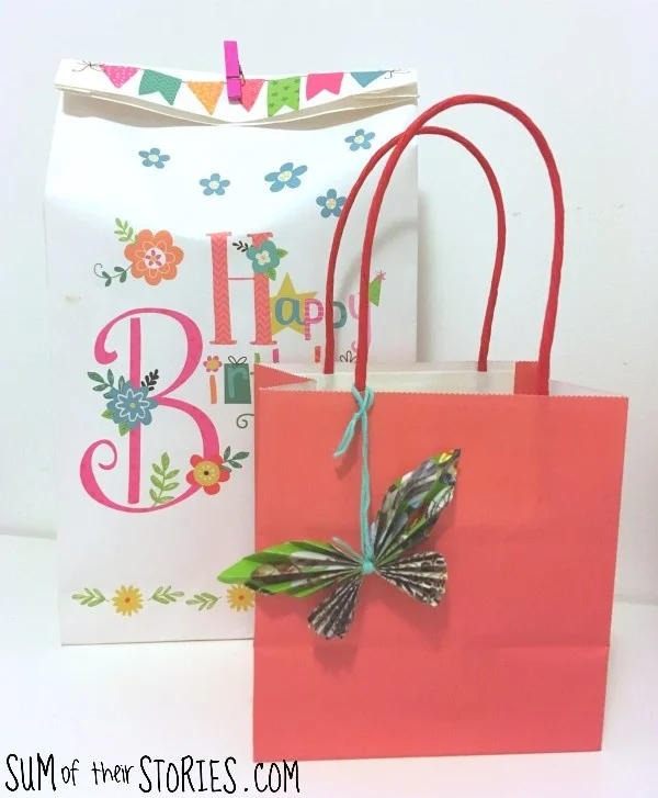 recycled paper butterfly gift tag
