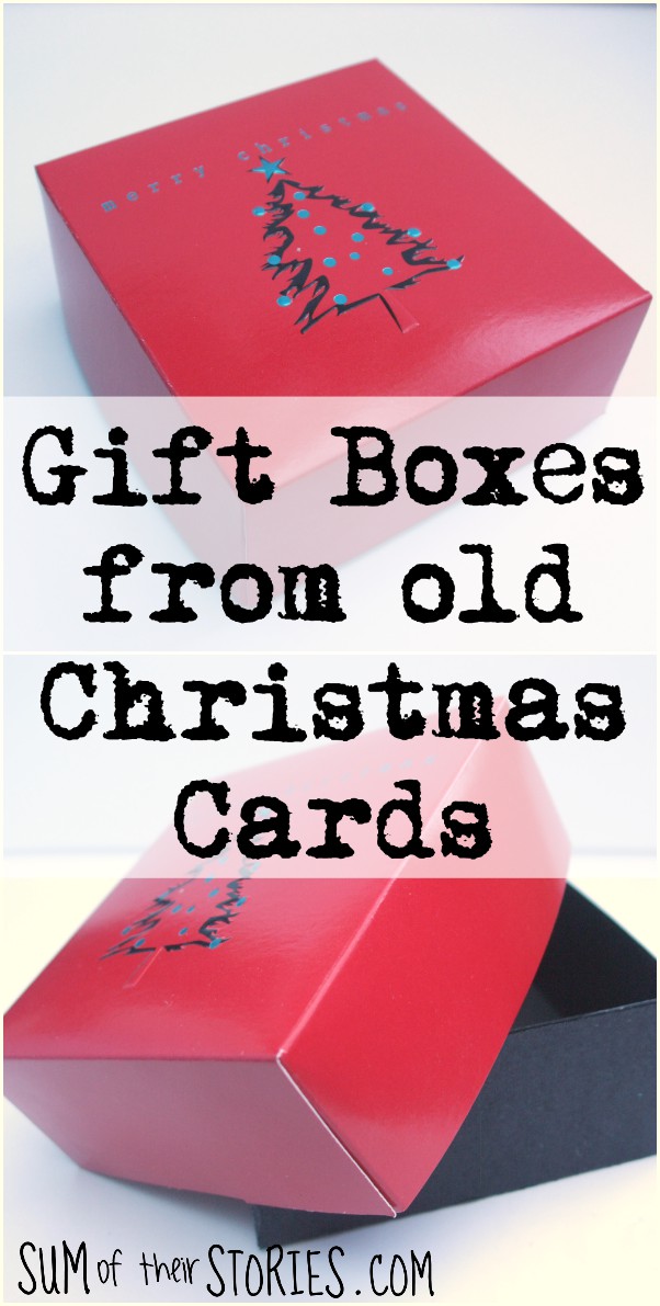 make gift boxes from old Christmas cards