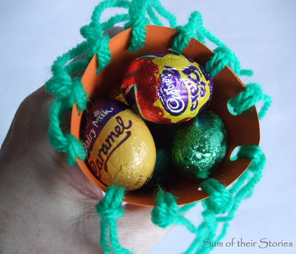 add sweets to an easter treat bag
