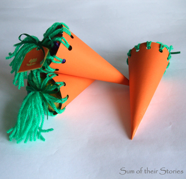 Carrot shaped Easter treat bags