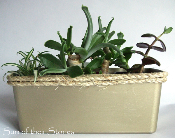 Make a pretty planter from an old plastic tub