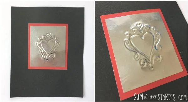 upcycled foil valentine cards