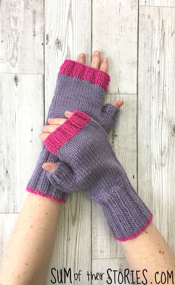 Simple Knitted Fingerless Gloves Sum Of Their Stories