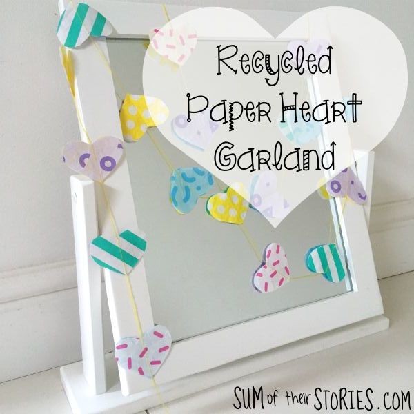 recycled paper heart garland