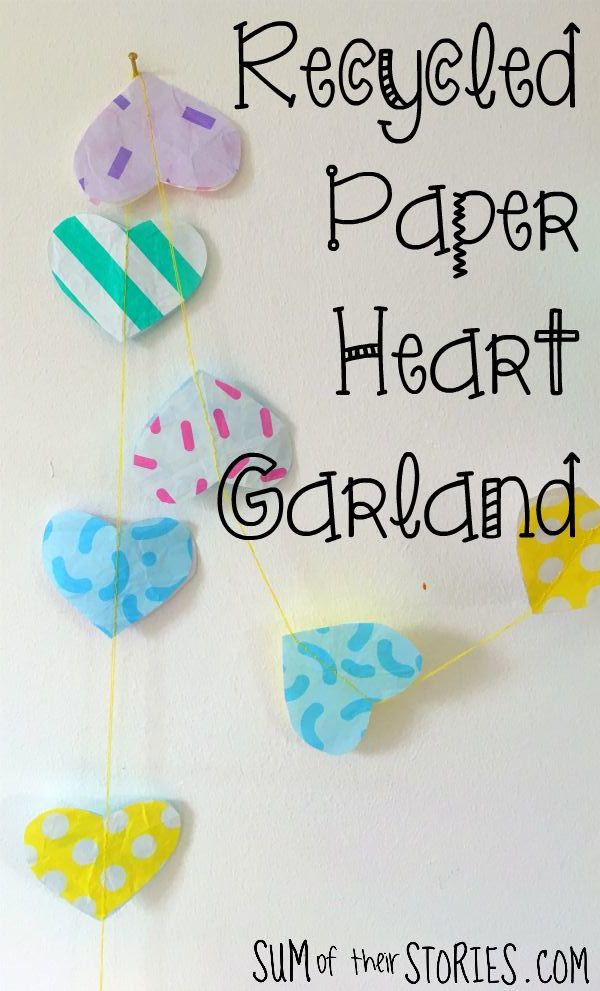 coloured paper heart bunting