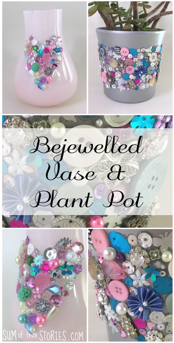 Jewel vase and plant pot diy