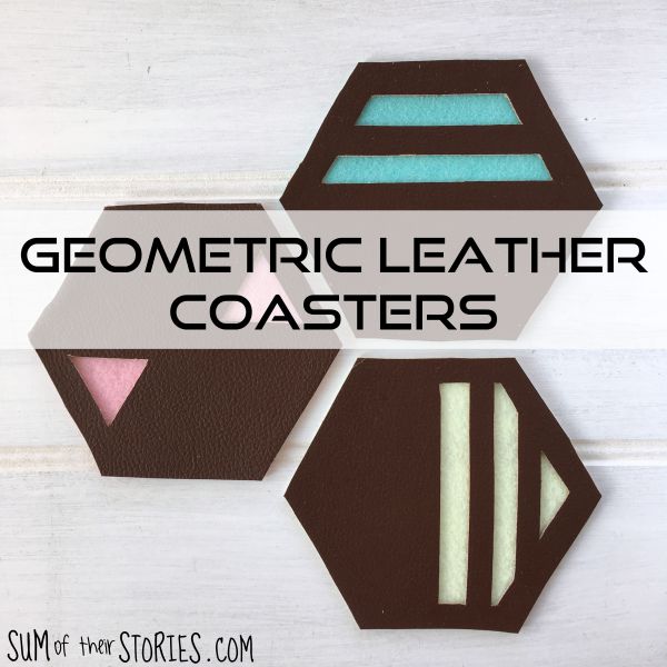 geometric leather coasters diy tutorial