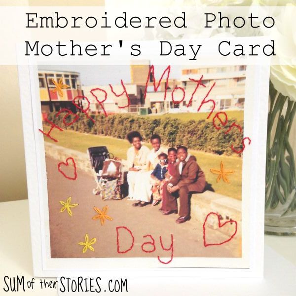 embroidered mothers day card