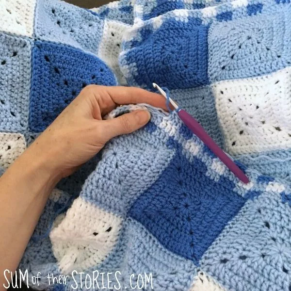 check crochet edging