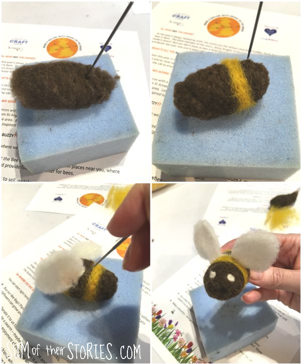 make a felted bee