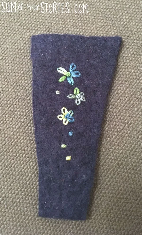 simple embroidery for a scissor cover