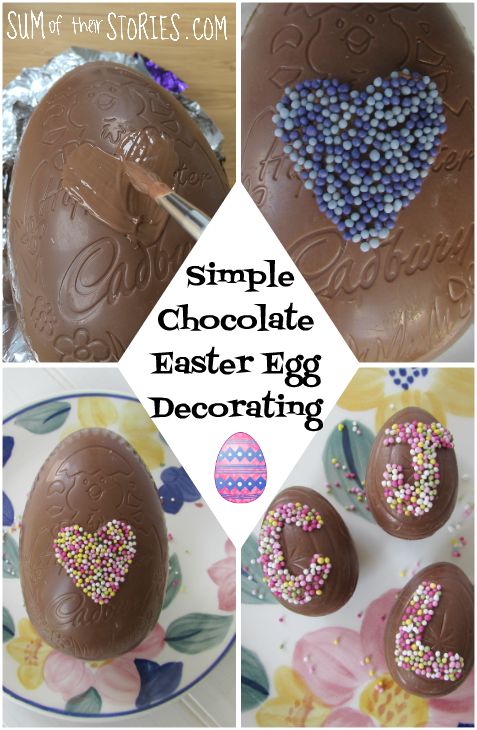simple DIY chocolate Easter egg decorating
