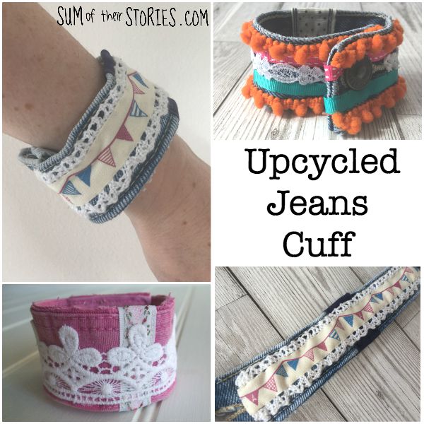 upcycled demin cuff bracelet tutorial
