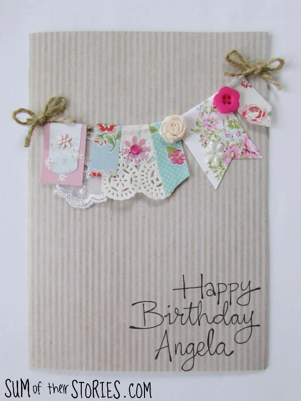 make a floral bunting card