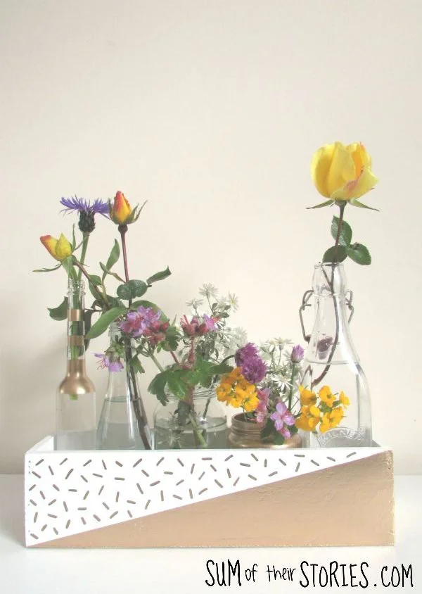 wooden box geometric gold makeover