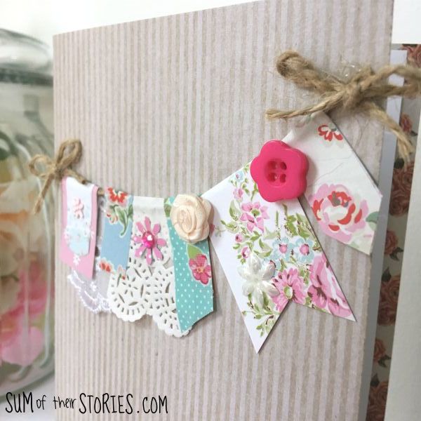 pretty floral paper garland card