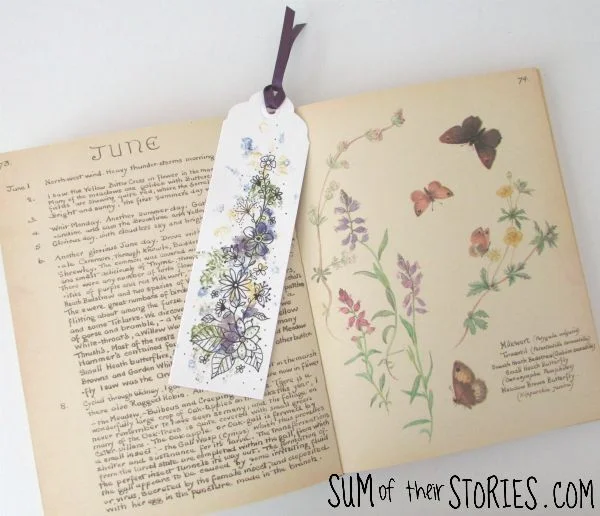 smashed flower bookmark
