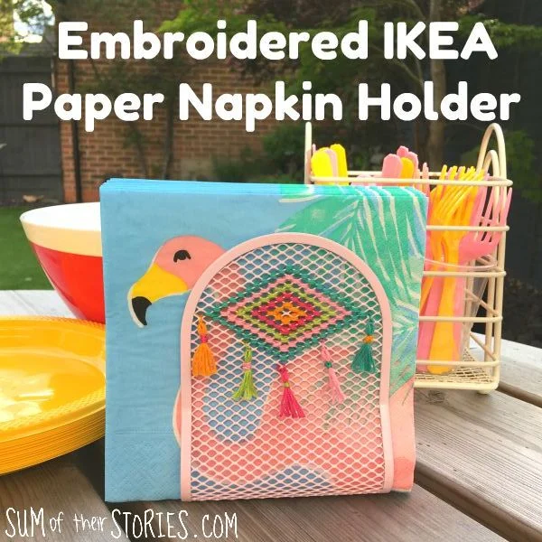 embroidered ikea napkin holder