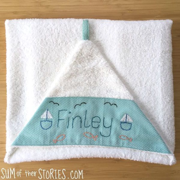 embroidered hooded towel for a baby gift