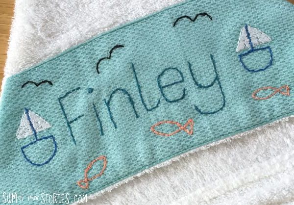 simple baby name embroidery