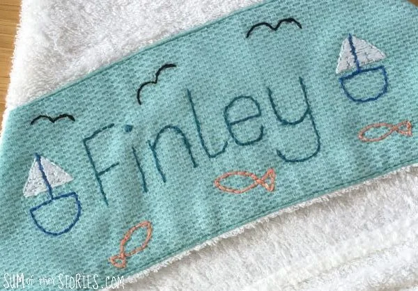 simple baby name embroidery