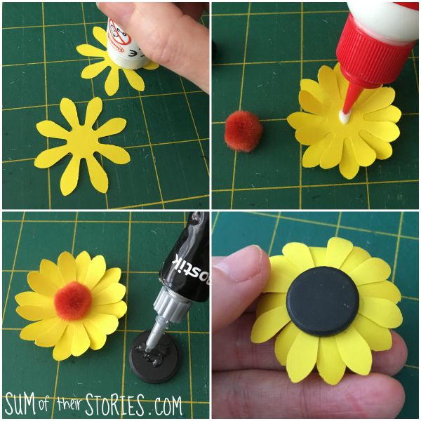 sunflower noticeboard magnets