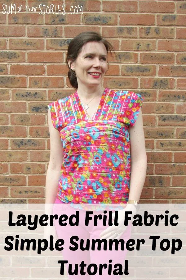 a pink summer top made from a layered frill fabric
