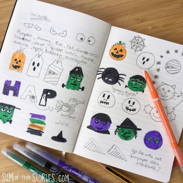 halloween craft ideas in my notebook