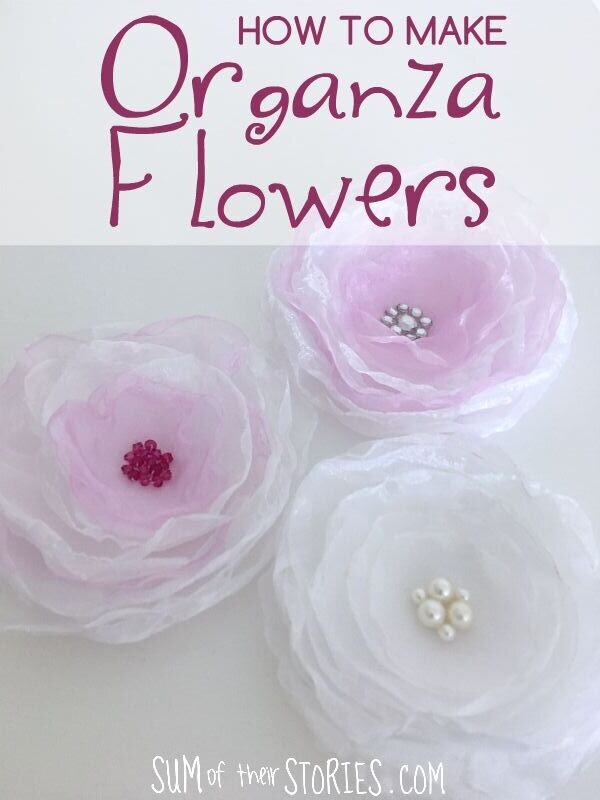 Small handmade organza flowers 