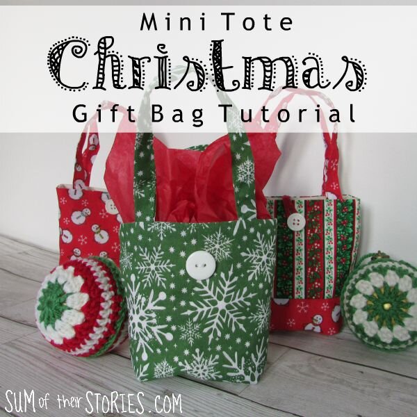 Christmas Gift Bag Mini Shoppers Tutorial — Sum of their Stories Craft Blog
