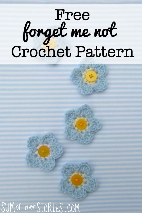 free forget me not crochet flower pattern
