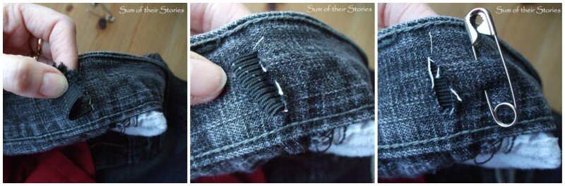 How to insert Elastic into Jeans Waistband — Sum of their Stories