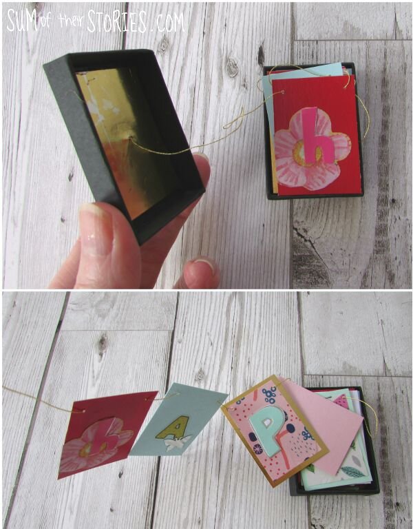 Make a bunting card in a box